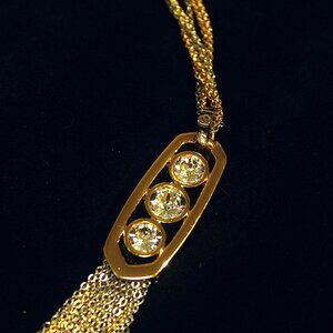 SOLD Swarovski Crystal Encrusted Gold-Tone Tassel Necklace